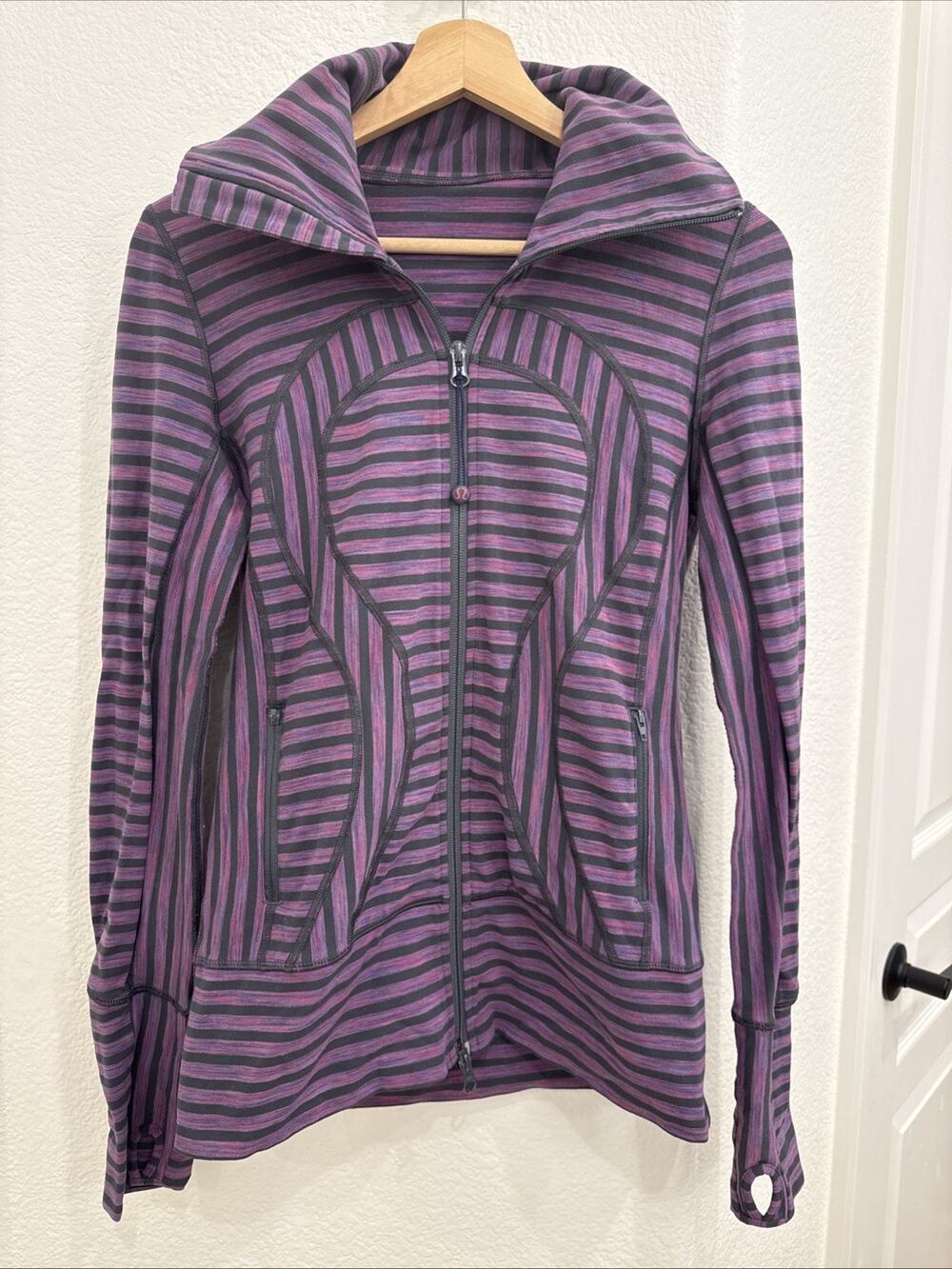 Lululemon Stride Scuba Hoodie Jacket Purple and Pink Women Size 6